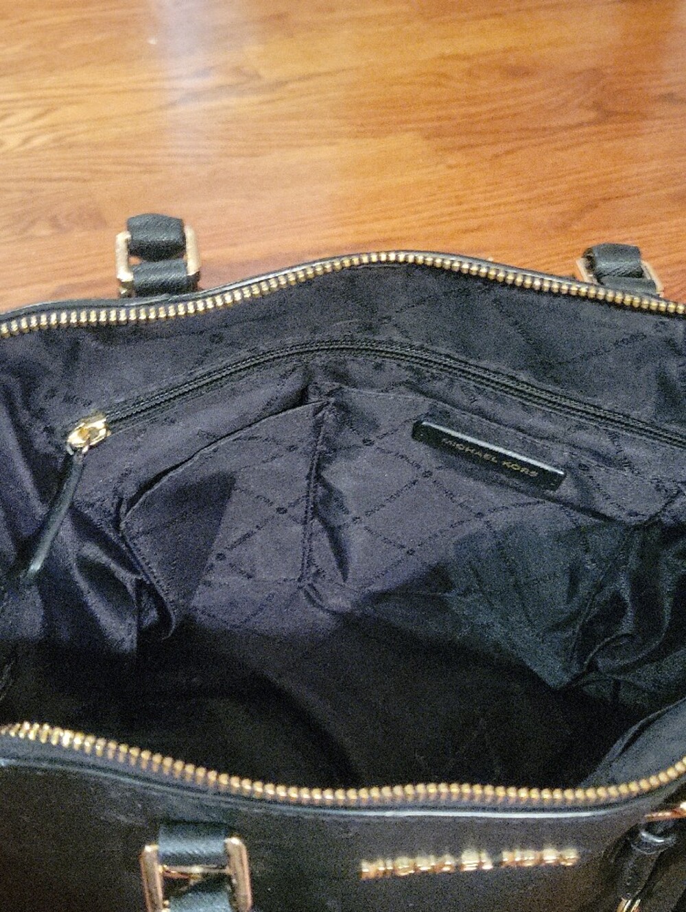 Michael Kors Black Satchel with Gold Hardware - Picture 3 of 5